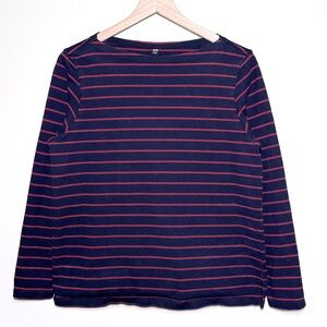 UNIQLO Striped Cotton Long Sleeve T-Shirt Women’s Size L